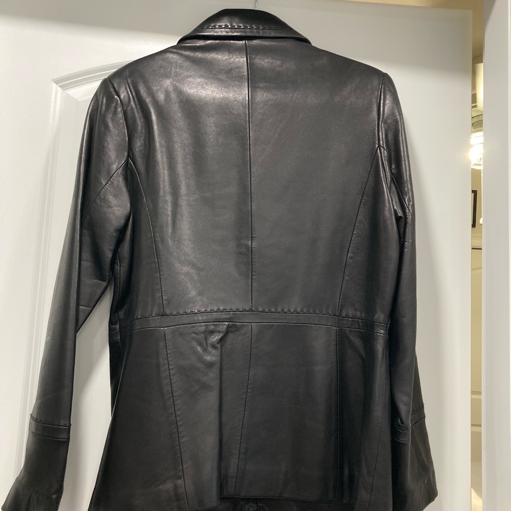 Ladies Jones New York genuine black leather jacket size M - Picture 2 of 11